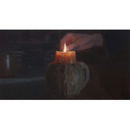 Jagna zapala świecę. Zbliżenie - CH1132